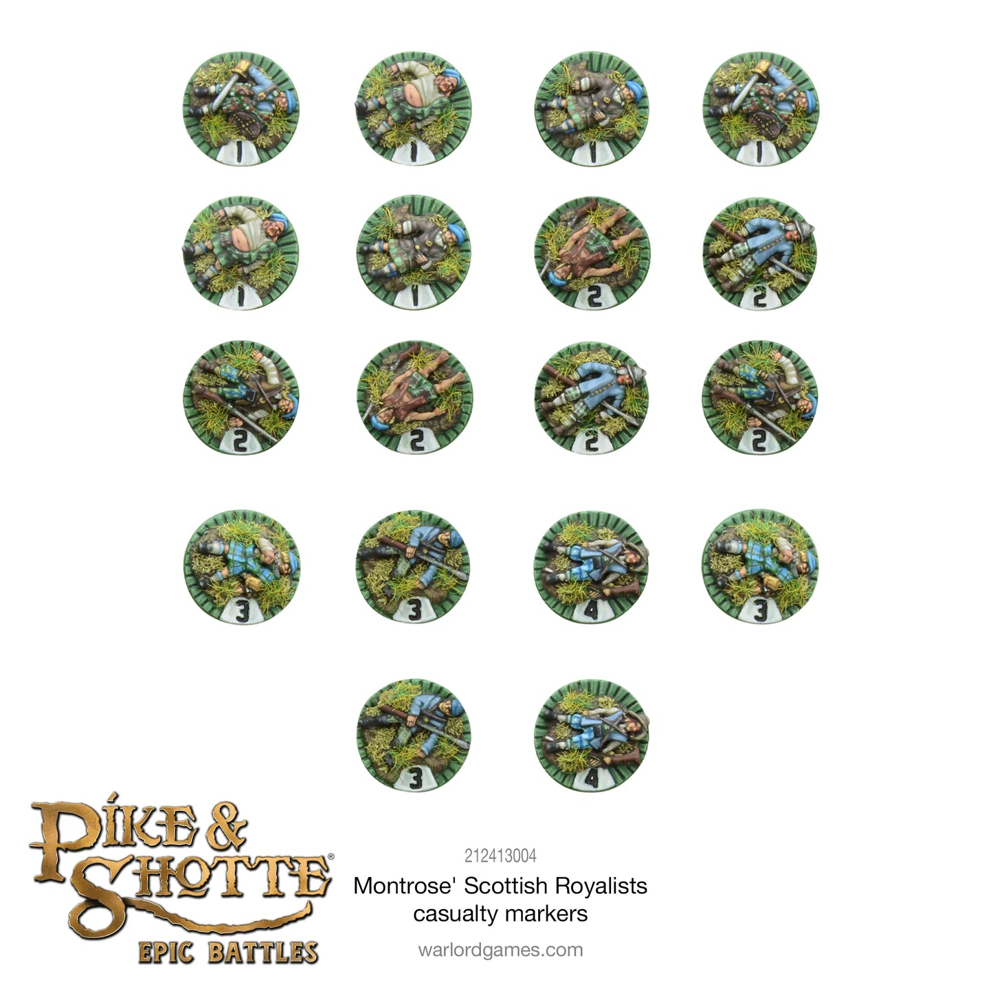 Scots Covenanters Casualty Markers: Pike & Shotte Epic Battles