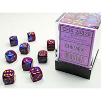 Chessex Gemini Blue & Purple/Gold D6 Dice Set