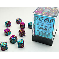 Chessex Gemini Purple & Teal/Gold D6 Dice Set