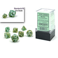 Chessex Mini Polyhedral 7-Die Set - Green & Dark Green