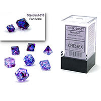 Chessex Mini Polyhedral 7-Die Set - Luminary Nocturnal Blue