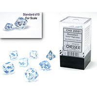 Chessex Mini Polyhedral 7-Die Set - Luminary Icicle light Blue