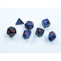 Chessex Mini Polyhedral 7-Die Set - Starlight Black & Red