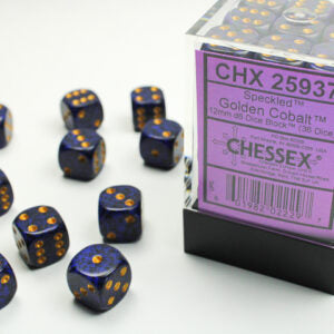 Chessex Speckled Golden Cobalt D6 Dice Set