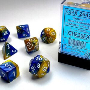 Chessex Gemini Blue-Gold/White Poly Set