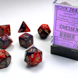 Chessex Gemini Purple-Red/Gold Poly Set