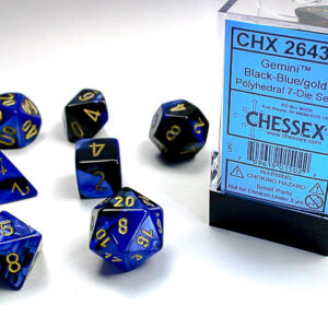 Chessex Gemini Black-Blue/Gold Poly Set