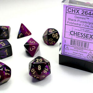 Chessex Gemini Black-Purple/Gold Poly Set