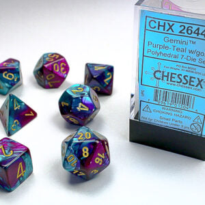 Chessex Gemini Purple-Teal/Gold Poly Set
