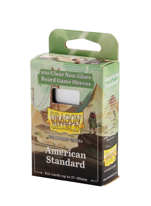 Dragon Shield 100 Clear Non-Glare Board Game Sleeves - American Standard