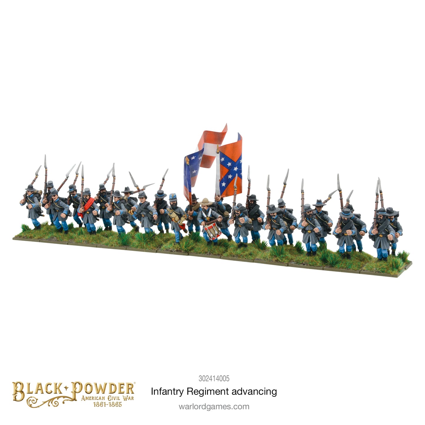 American Civil War Infantry Regiment Advancing
