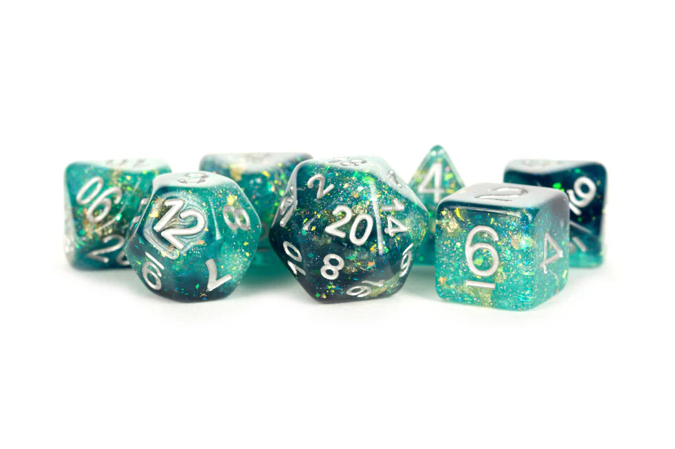 Fanroll - 16mm Resin Polyhedral Dice Set: Eternal Teal/Black