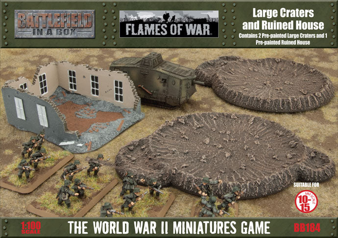 BB184: Great War: Large Craters & Ruined House (x3)