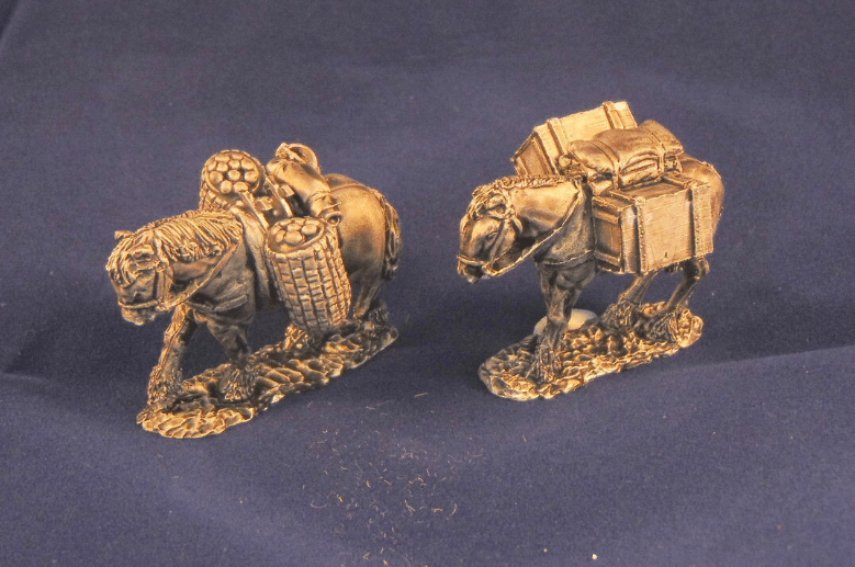 A Pair of Pack Horses with loads
