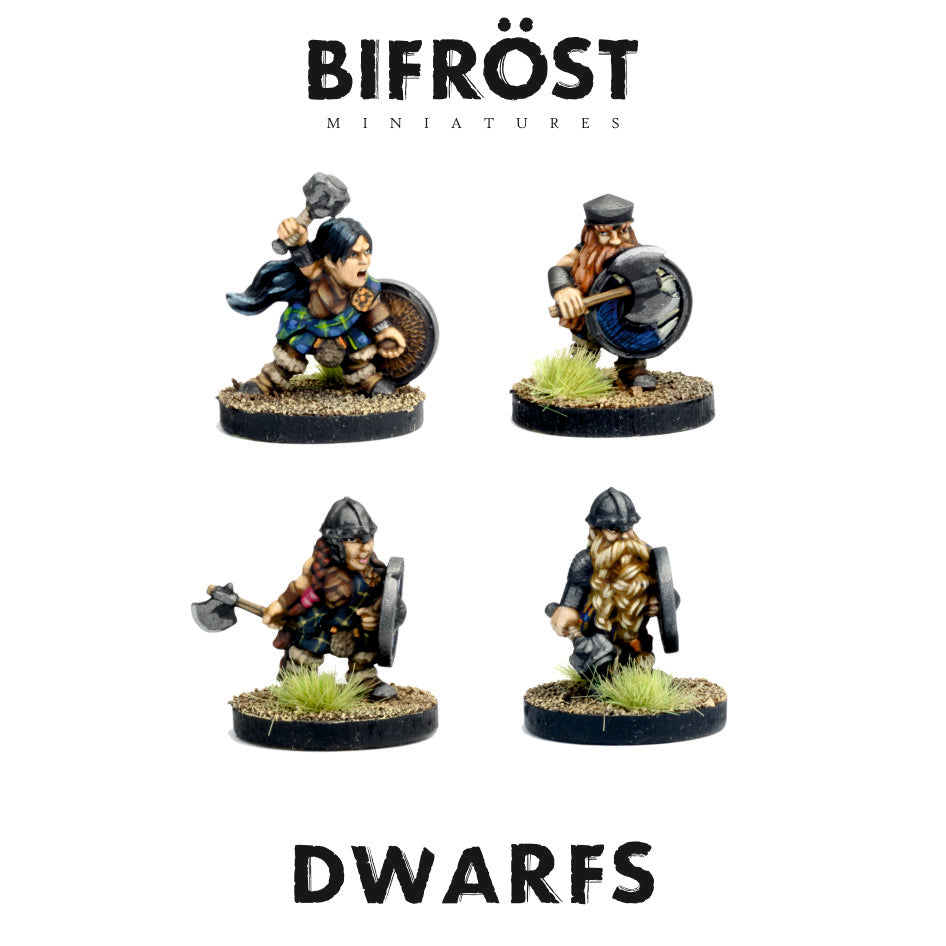 Highland Dwarfs with Axes and Hammers