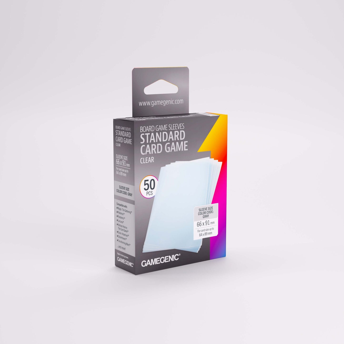 Gamegenic Board Game Sleeves Standard Card Game Clear Prime (100 ct.)