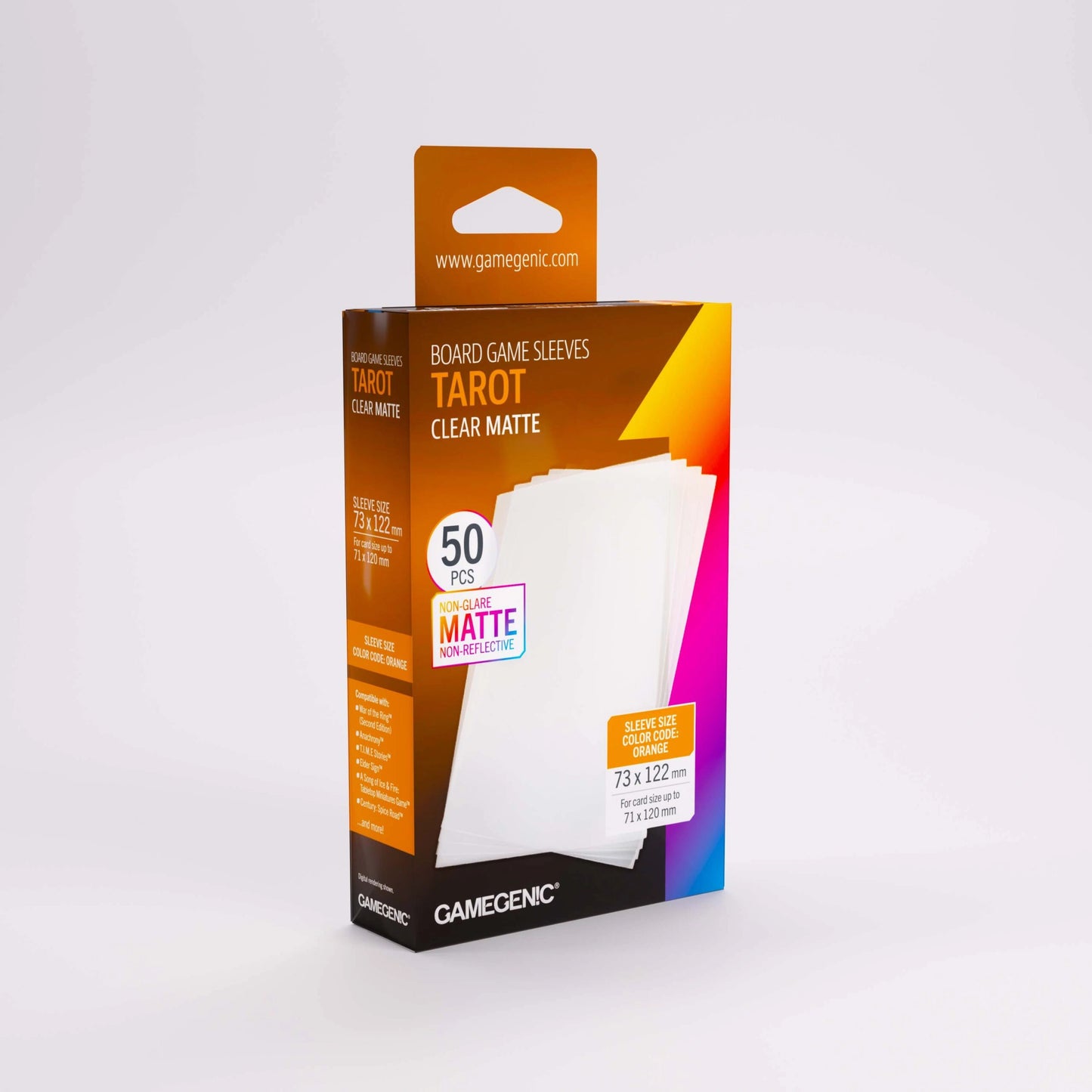 Gamegenic Board Game Sleeves Tarot Clear Matte (100 ct.)