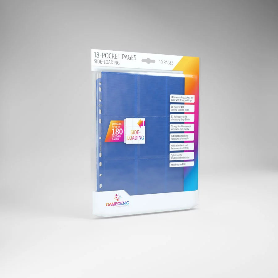 Gamegenic 18-Pocket Pages Side-Loading Blue