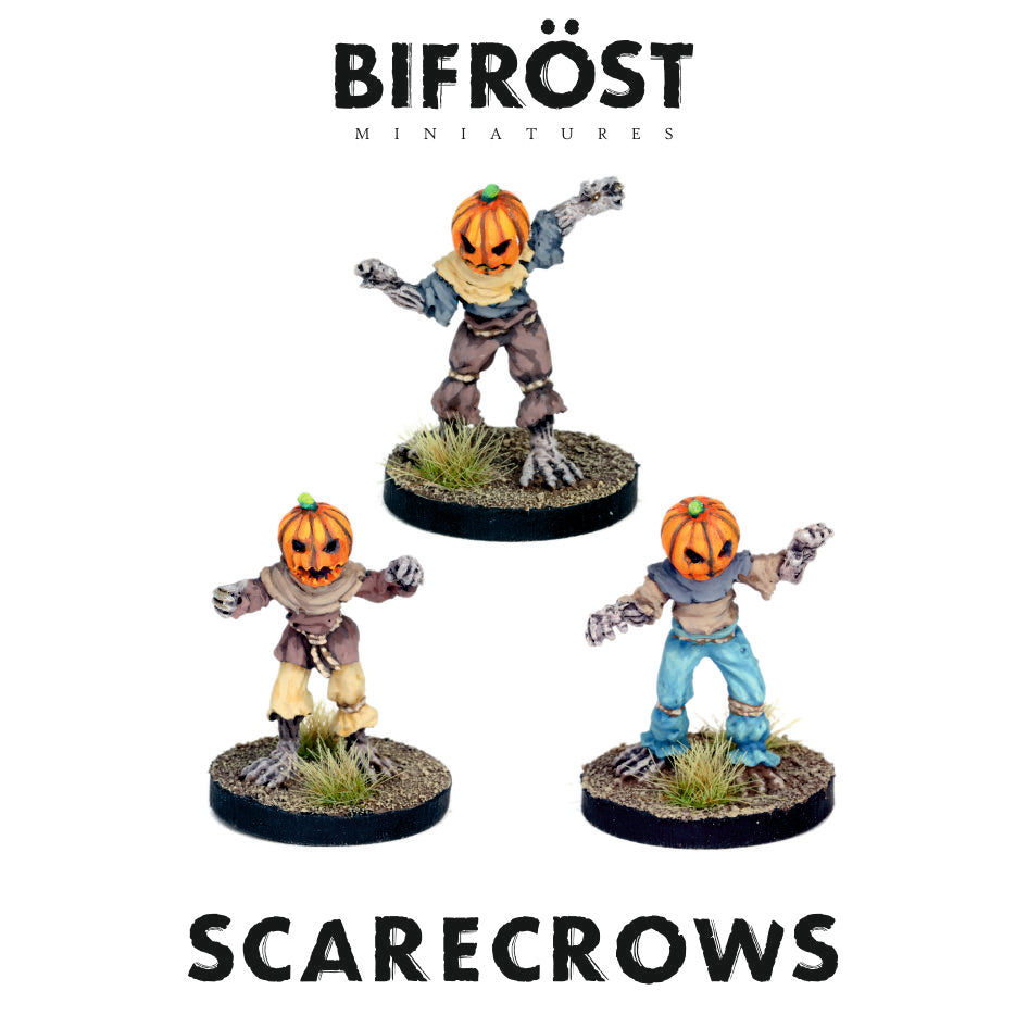 Scarecrows with Pumpkin Heads