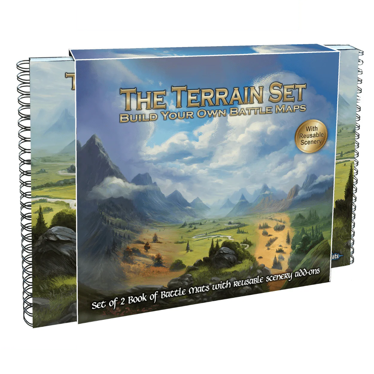 The Terrain Set: Set of 2 Battle Map Books with Scenery Stickers