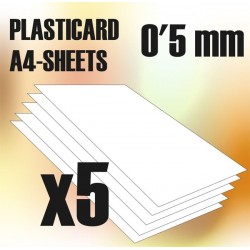 ABS Plasticard A4 – 0.5 mm COMBO x 5 sheets