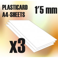 ABS Plasticard A4 – 1.5 mm COMBO x 3 sheets