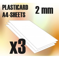 ABS Plasticard A4 – 2 mm COMBO x 3 sheets
