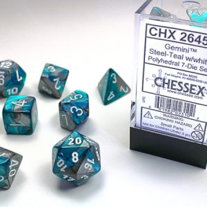 Chessex Gemini Steel-Teal/White RPG Dice