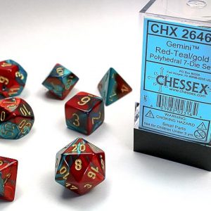 Chessex Gemini Red-Teal/Gold RPG Dice