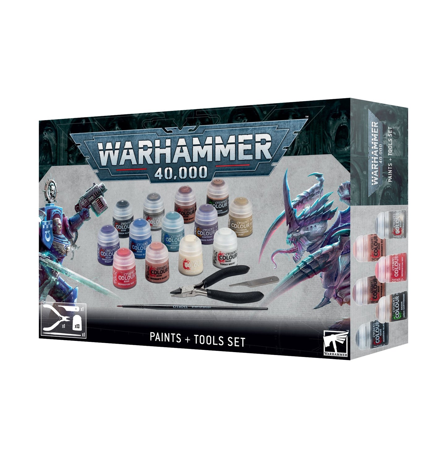 WARHAMMER 40K: PAINTS + TOOLS SET