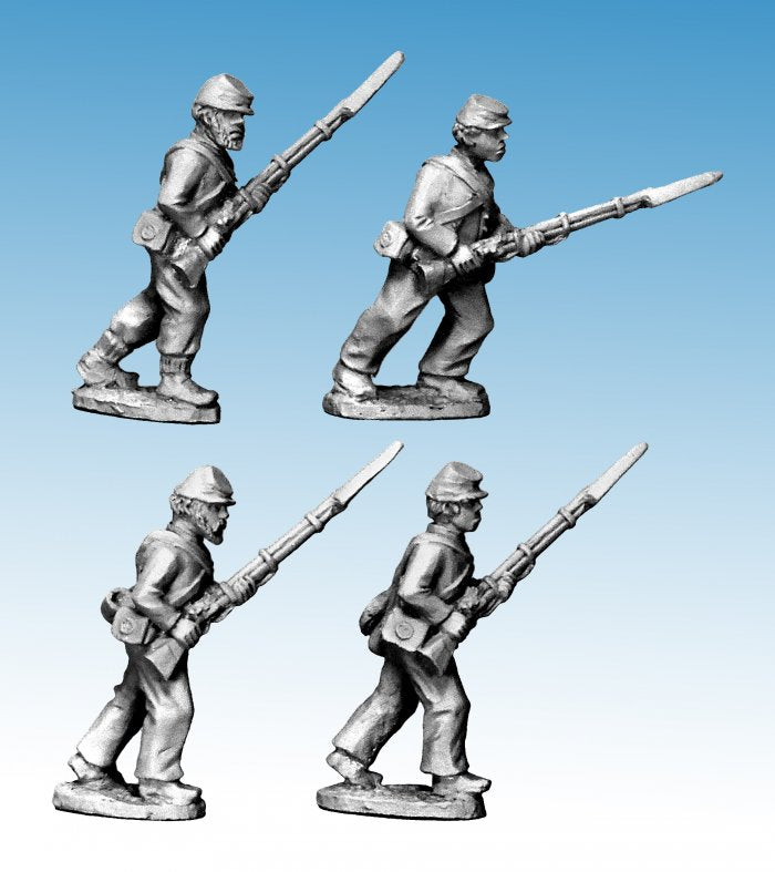 ACW022: ACW Infantry in Shirt and Kepi Advancing