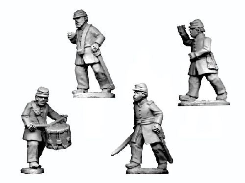 ACW004: ACW Infantry Command in Frock Coat & Kepi