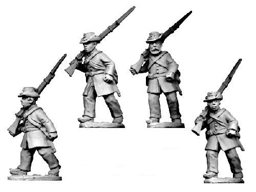 ACW041: ACW Infantry in Frock Coat and Hardee Hat Marching