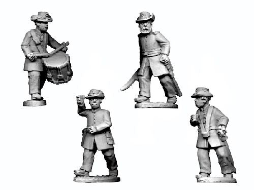 ACW042: ACW Infantry in Frock Coat and Hardee Hat Command Advancing
