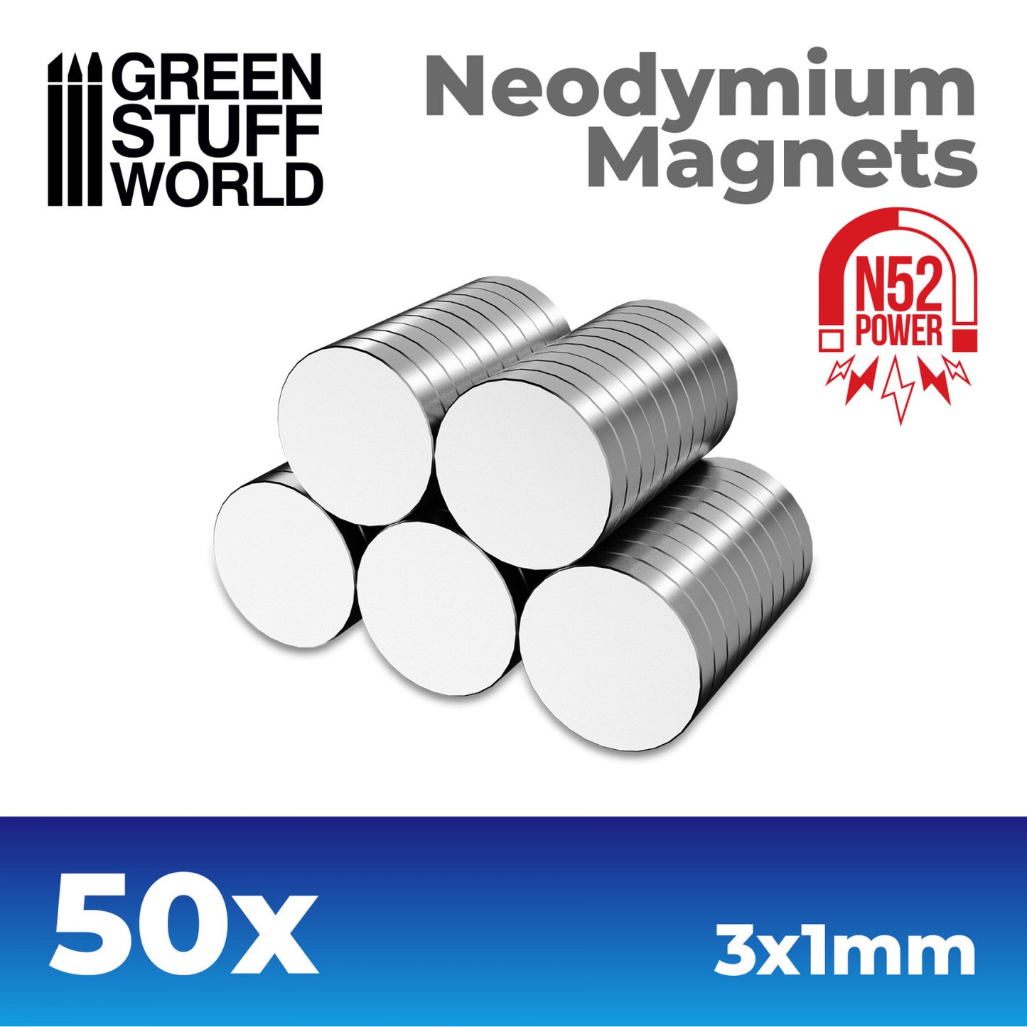 Magnets 3x1mm - 50 units (N52)