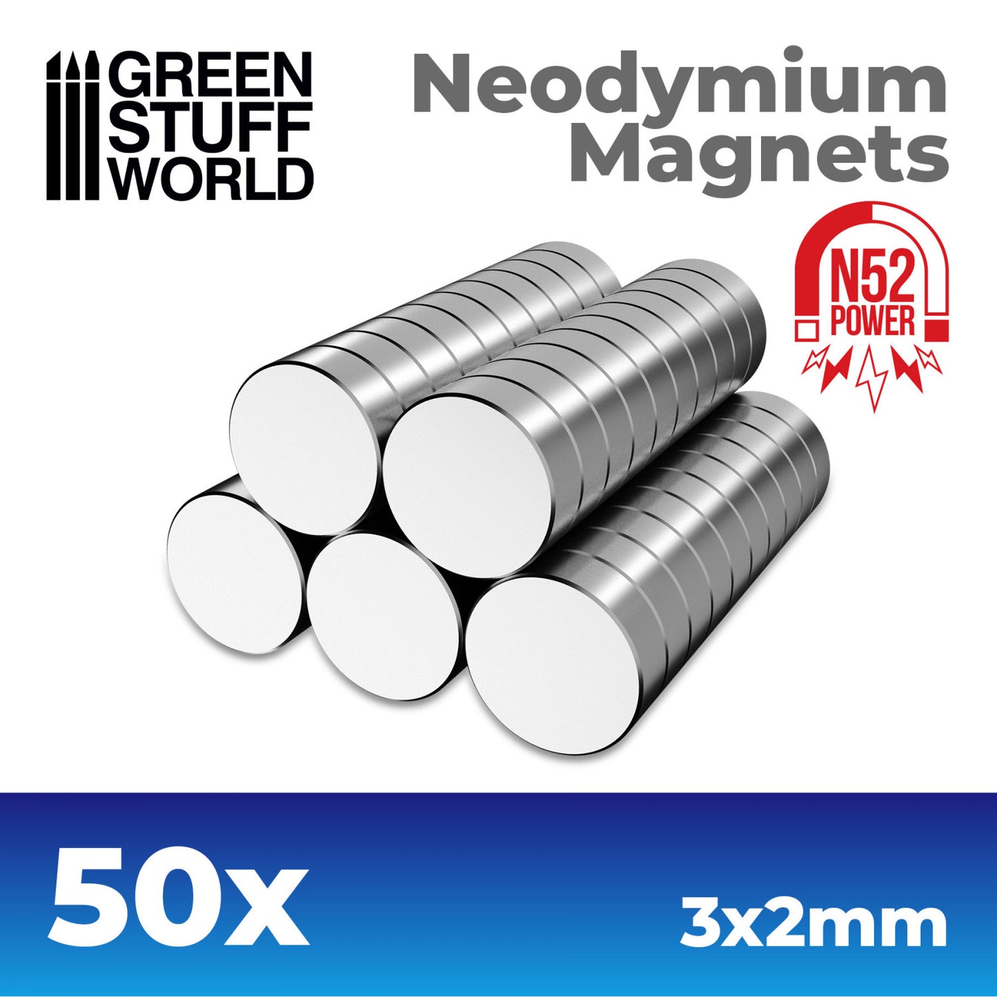 Magnets 3x2mm - 50 units (N52)