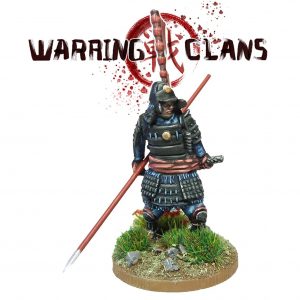 Samurai in full armour with yari (spear)
