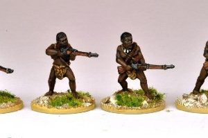 Matabele Warriors Firing Rifles