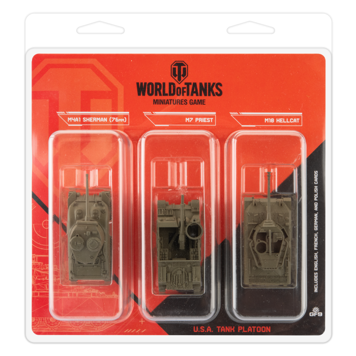 WOT75 - U.S.A. Tank Platoon (M4A1 Sherman (76mm), M7 Priest, M18 Hellcat)