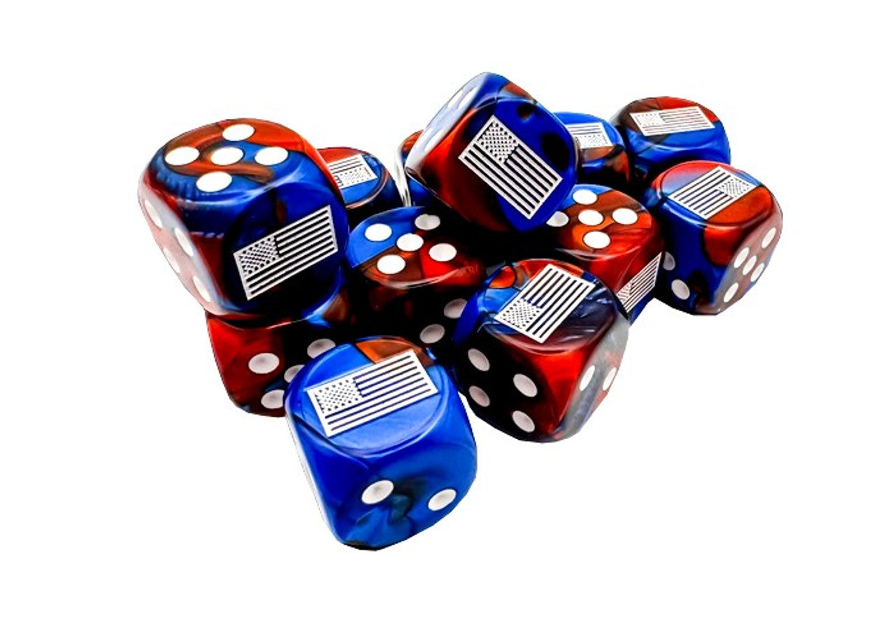 Chessex D6 WW2 Dice United States Gemini Blue/Red/White