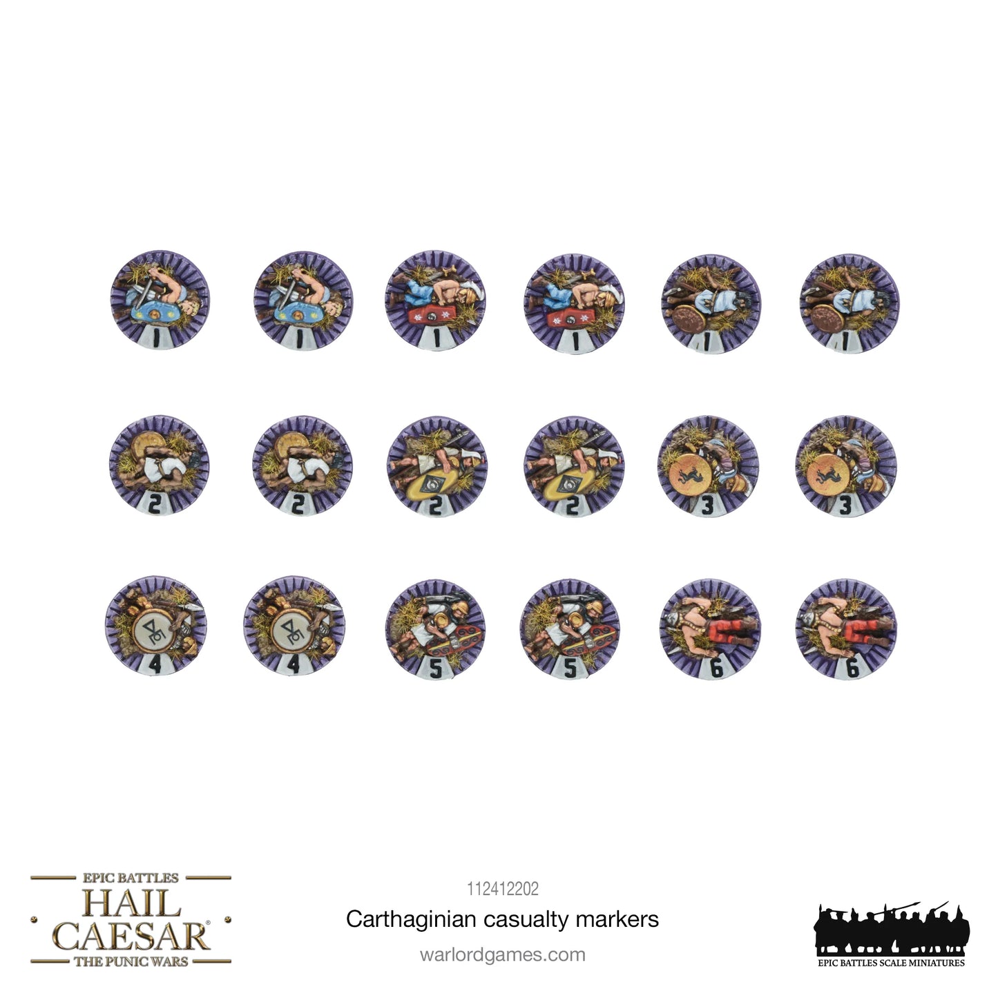 Carthaginian Casualty Markers: Hail Caesar Epic Battles