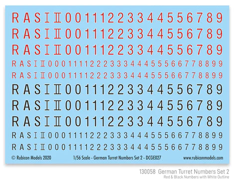 German Turret Numbers Set 1