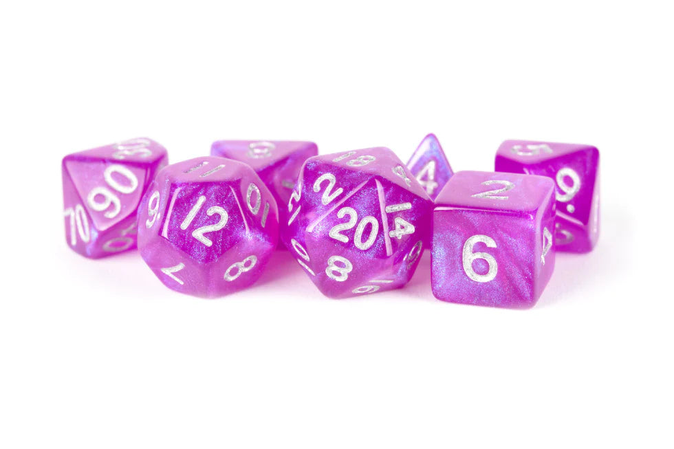 Fanroll - 16mm Acrylic Polyhedral Dice Set: Stardust Purple