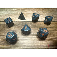 Opaque Dusty Blue/Copper RPG Dice