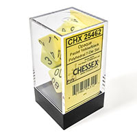 Chessex Pastel Yellow/Black Polyhedral 7-Dice Set