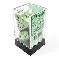 Chessex Pastel Green/Black Polyhedral 7-Dice Set