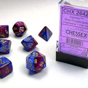 Chessex Gemini Blue-Purple/Gold Poly Set