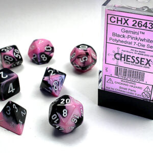 Chessex Gemini Black-Pink/White Poly Set