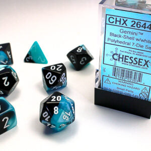 Chessex Gemini Black-Shell/White Poly Set