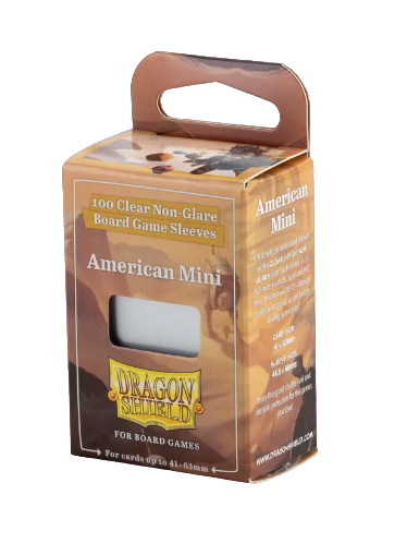 Dragon Shield 100 Clear Non-Glare Board Game Sleeves - American Mini